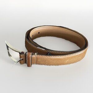 Trafalgar Mens Brown Brando Fine Italian Leather Belt 32 Preppy Office Academia